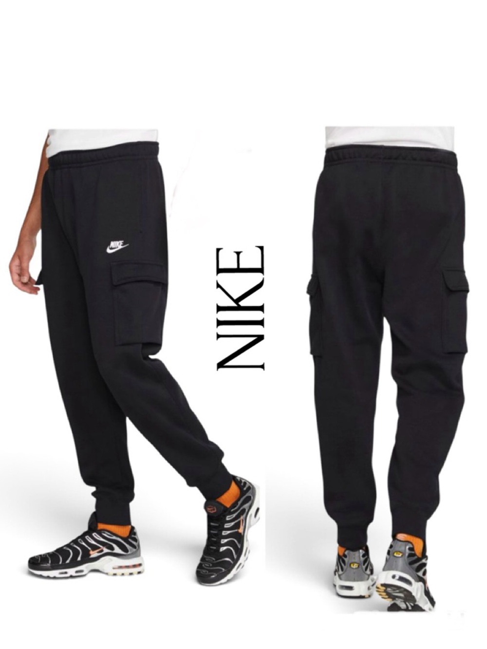 Nike Sportswear Club Fleece Men's Black Cargo Pants Size XXL
(Extra Extra Large)